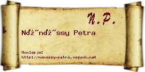 Nánássy Petra névjegykártya