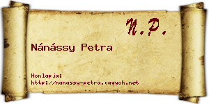 Nánássy Petra névjegykártya