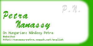 petra nanassy business card